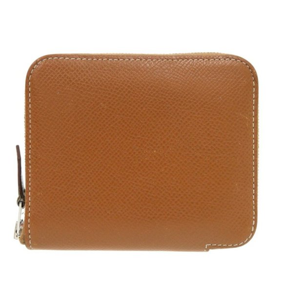 Hermès Azap Silkin Compact Coin Case, Brown, Epsom Leather, Gold, Z Stamp, 03... - Picture 1 of 10